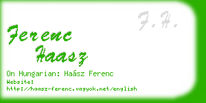 ferenc haasz business card